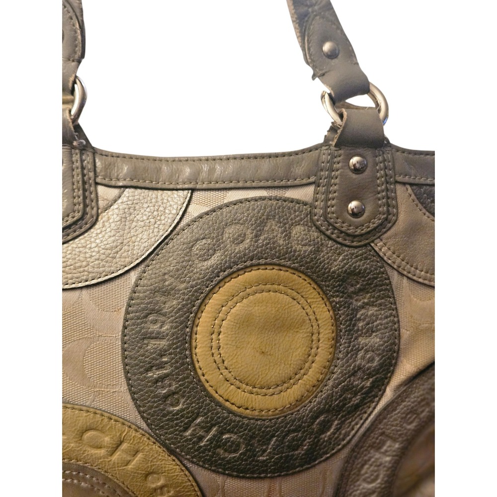 Coach Signature Circle Patchwork Leather Shoulder… - image 6